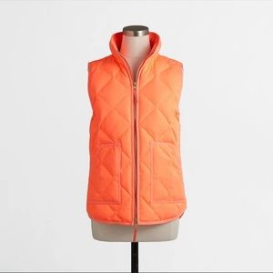 J.Crew never worn orange puffer vest